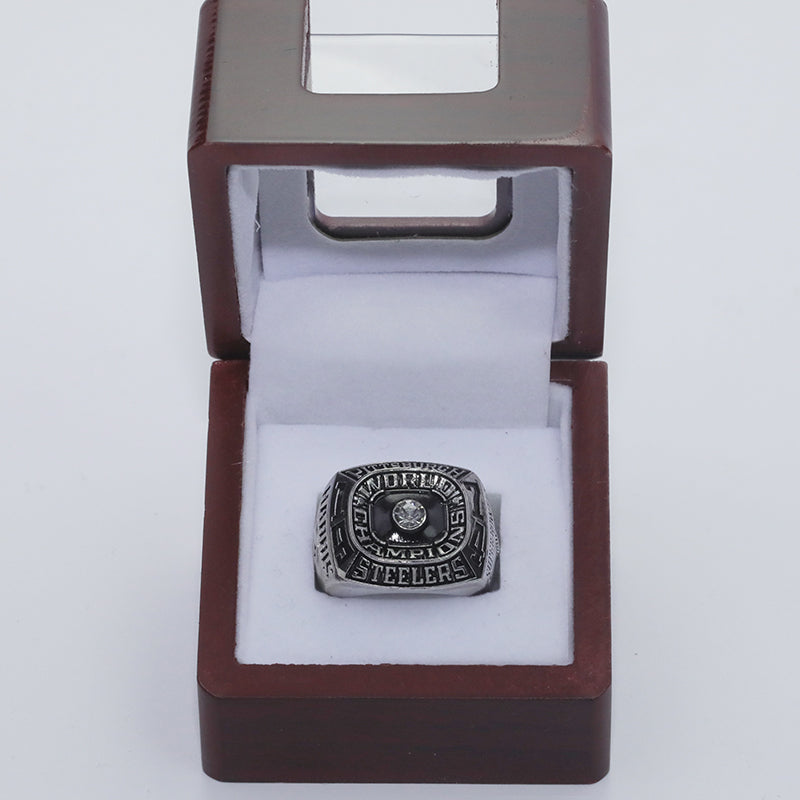 1974 NFL Pittsburgh Steelers Championship Replica Ring Silver Edition