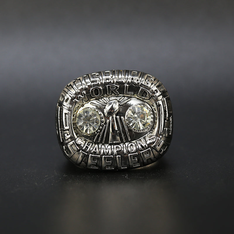 1975 NFL Pittsburgh Steelers Championship Replica Ring Silver Edition