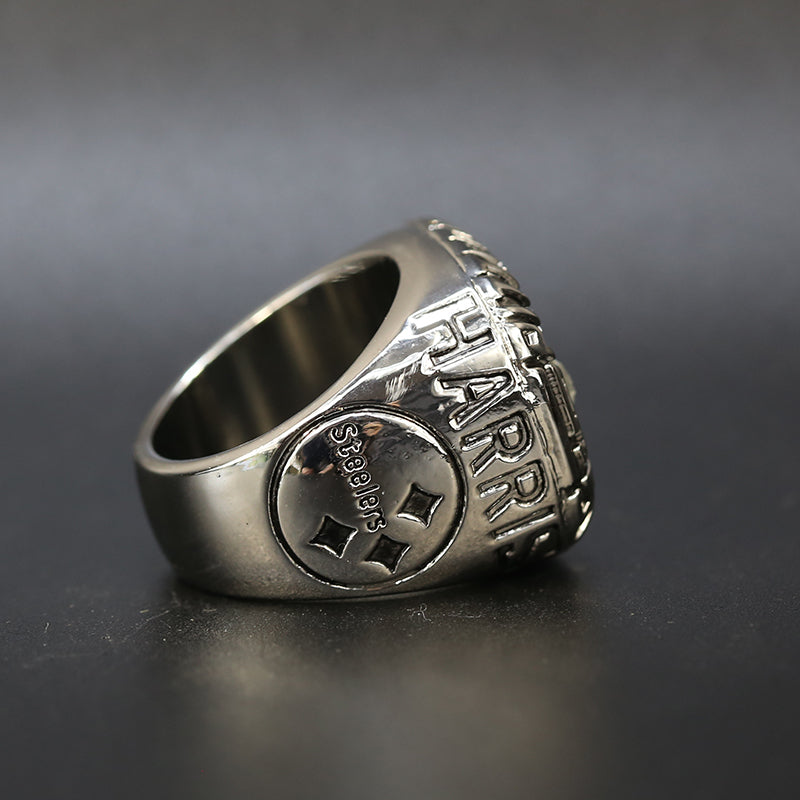 1975 NFL Pittsburgh Steelers Championship Replica Ring Silver Edition