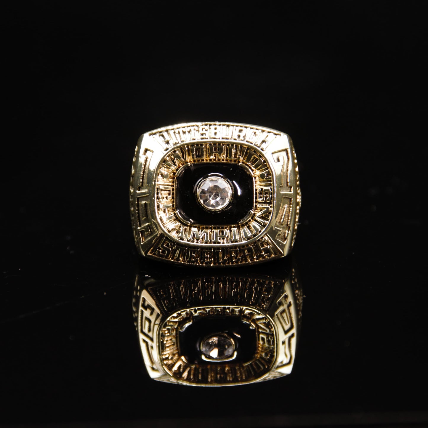 1974 NFL Pittsburgh Steelers Championship Replica Ring Golden Edition