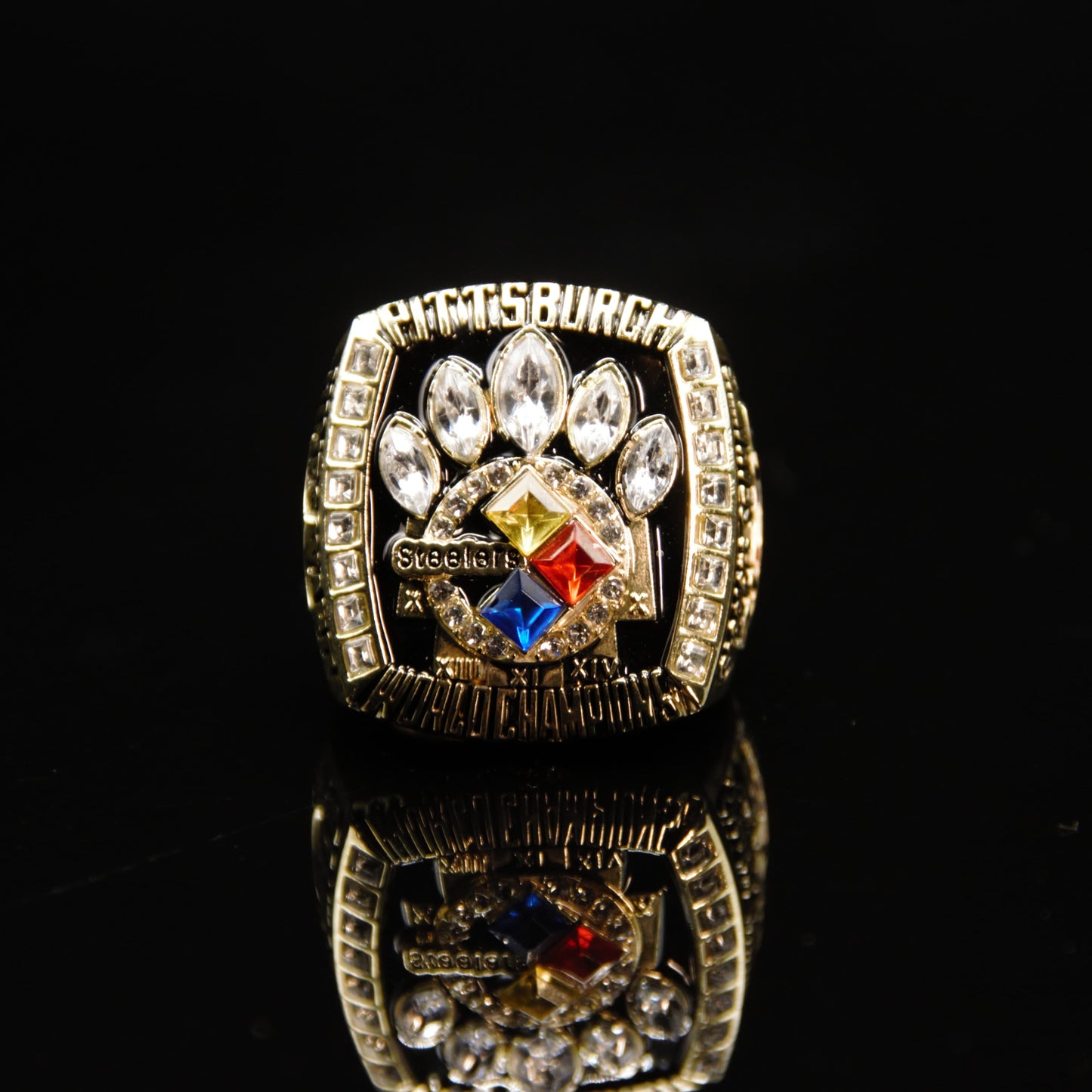 2005 NFL Pittsburgh Steelers Championship Replica Ring Golden Edition