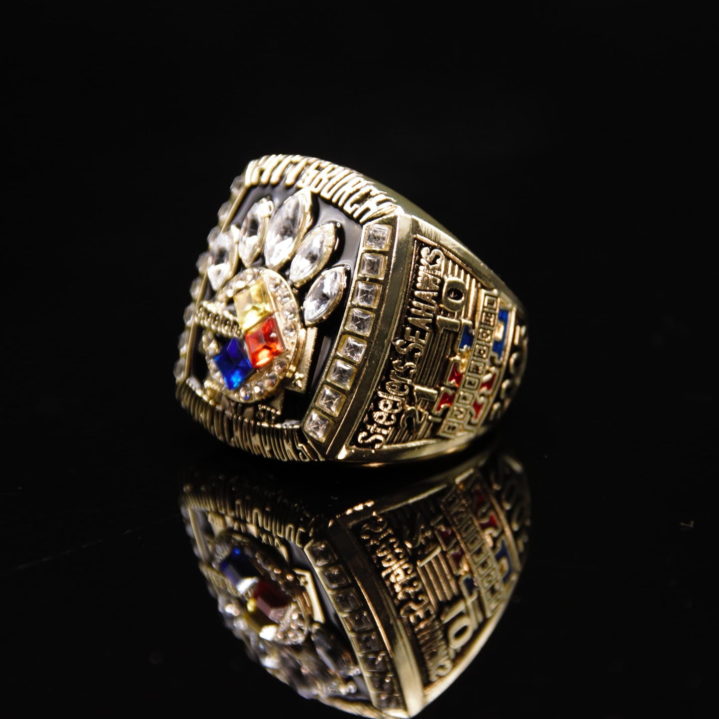 2005 NFL Pittsburgh Steelers Championship Replica Ring Golden Edition