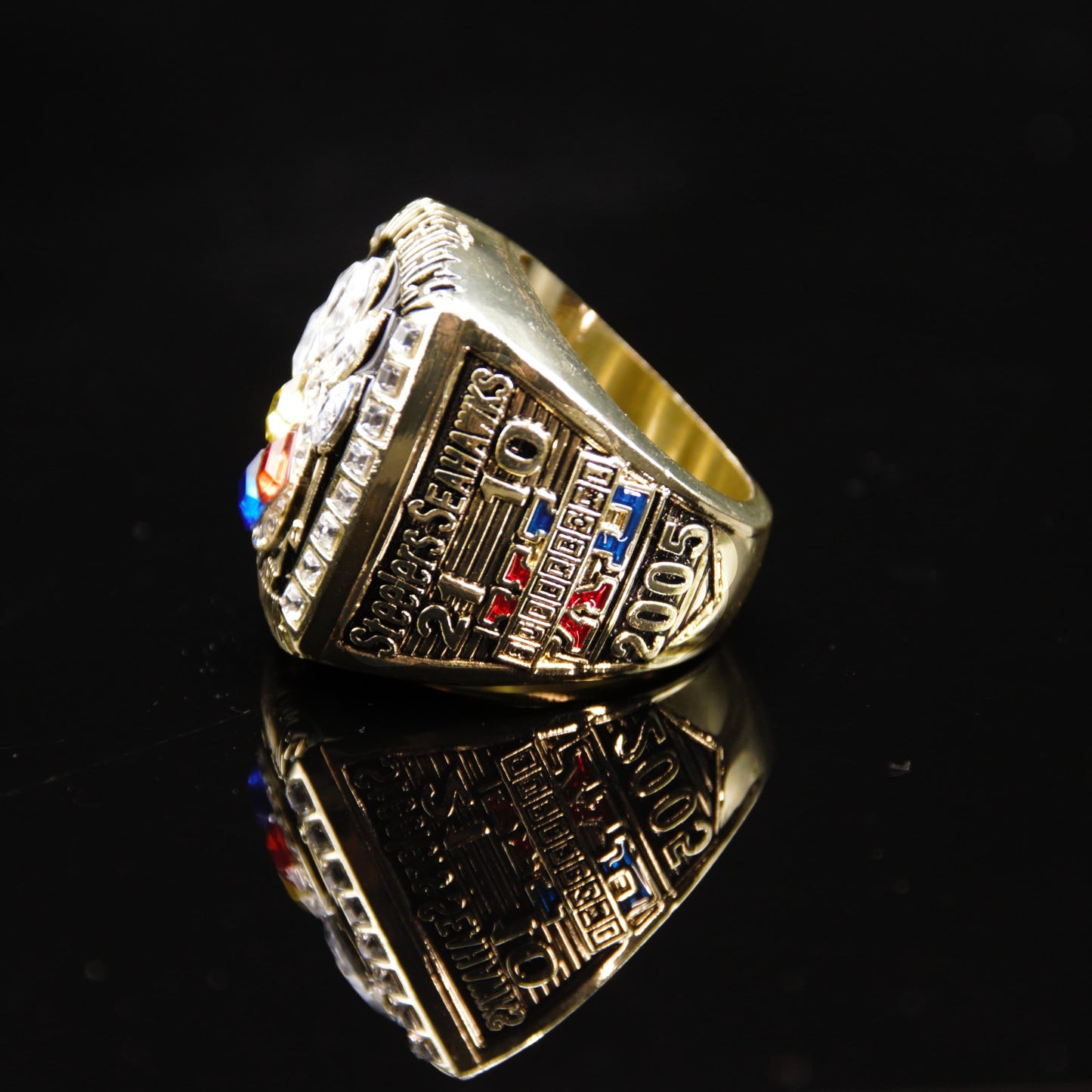 2005 NFL Pittsburgh Steelers Championship Replica Ring Golden Edition