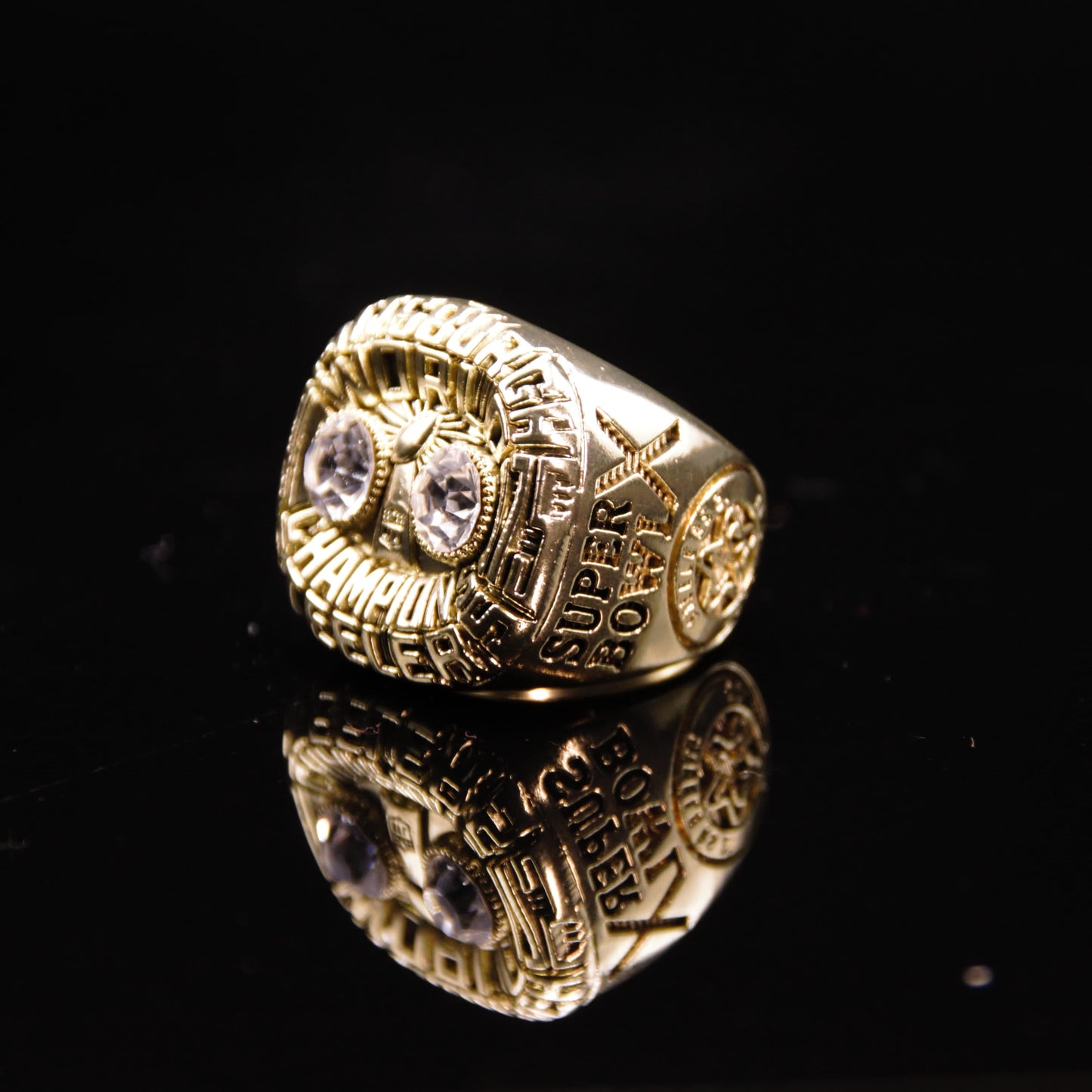 1975 NFL Pittsburgh Steelers Championship Replica Ring Golden Edition