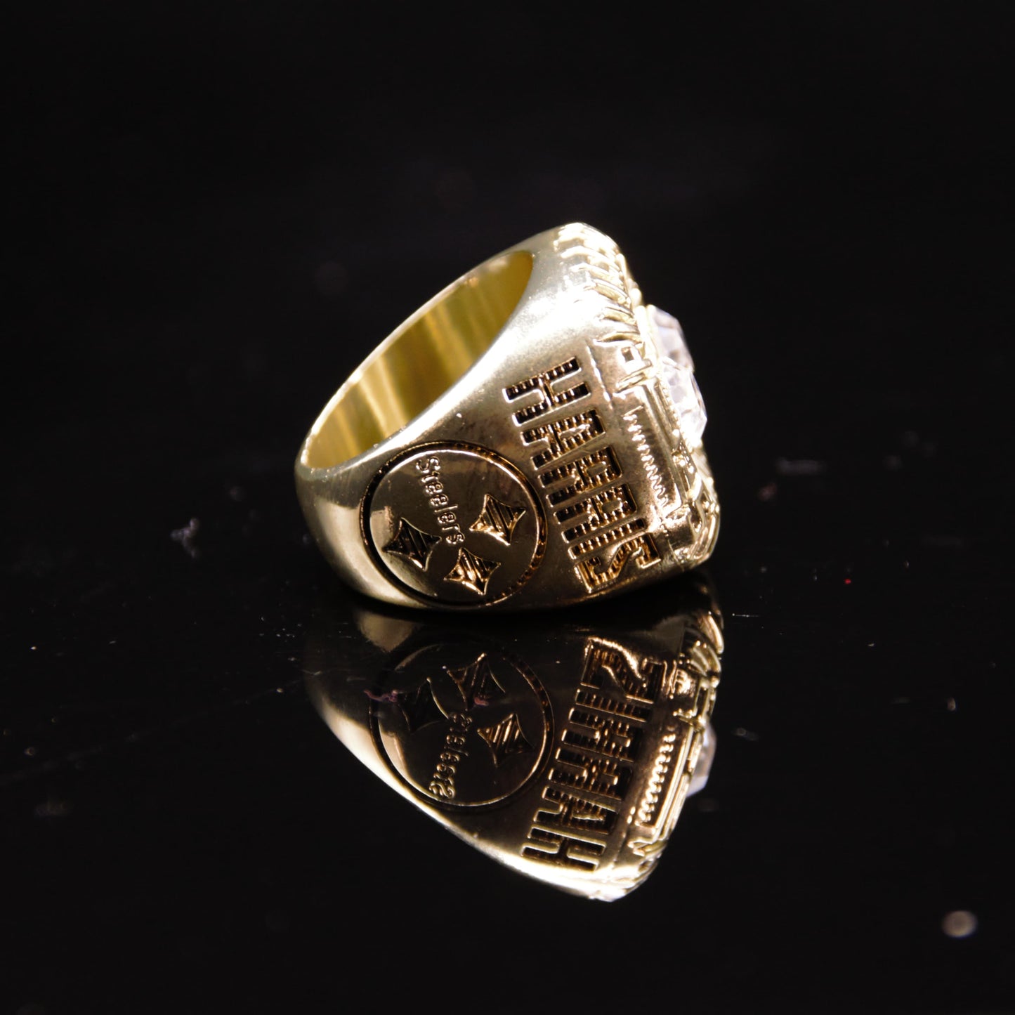 1975 NFL Pittsburgh Steelers Championship Replica Ring Golden Edition