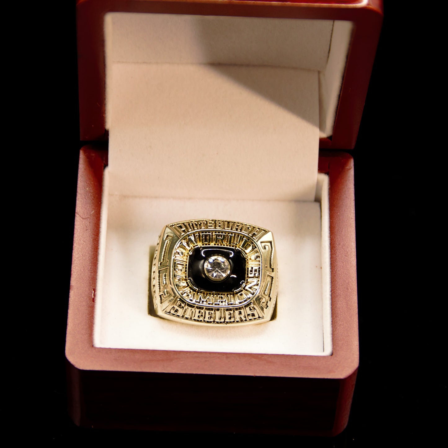 1974 NFL Pittsburgh Steelers Championship Replica Ring Golden Edition