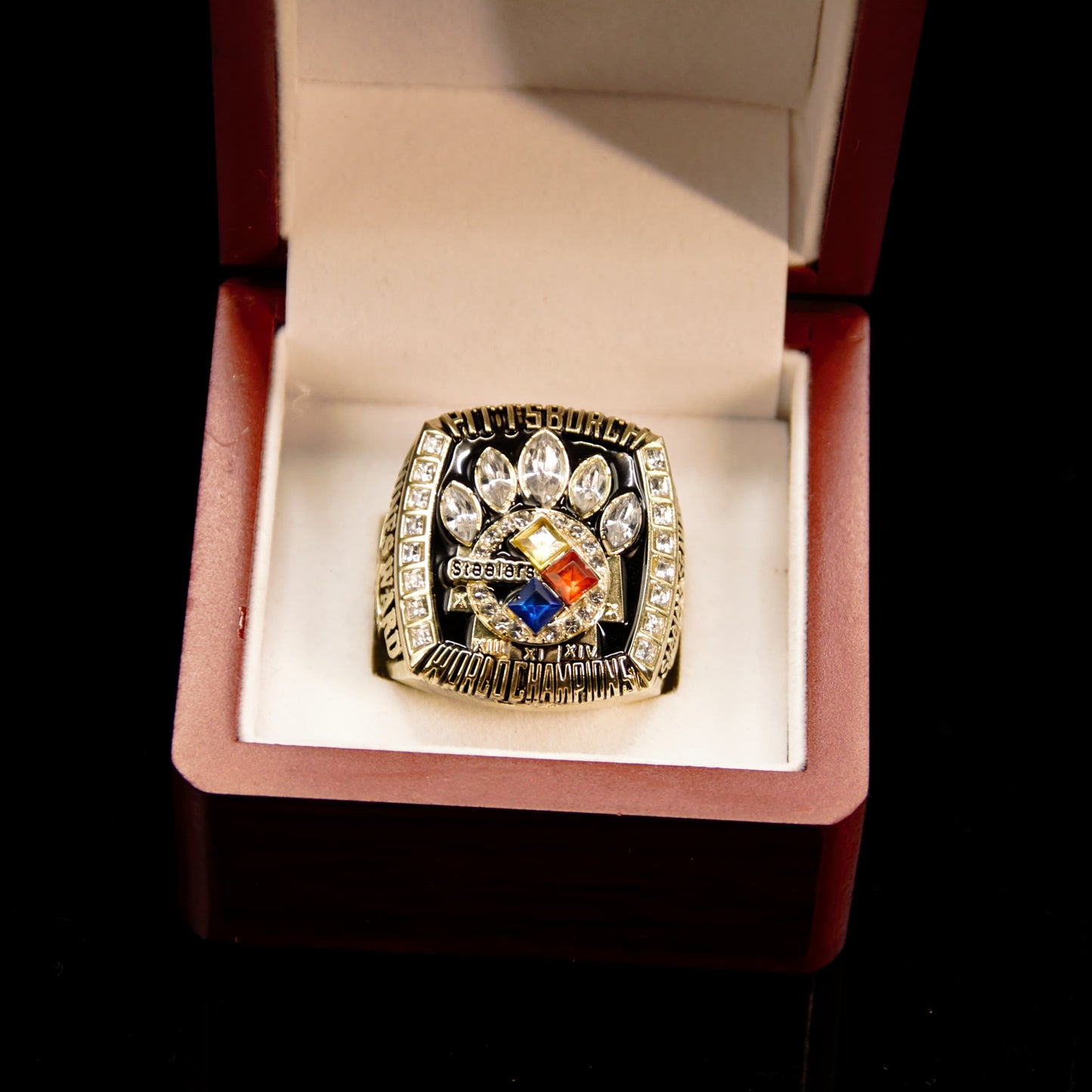 2005 NFL Pittsburgh Steelers Championship Replica Ring Golden Edition